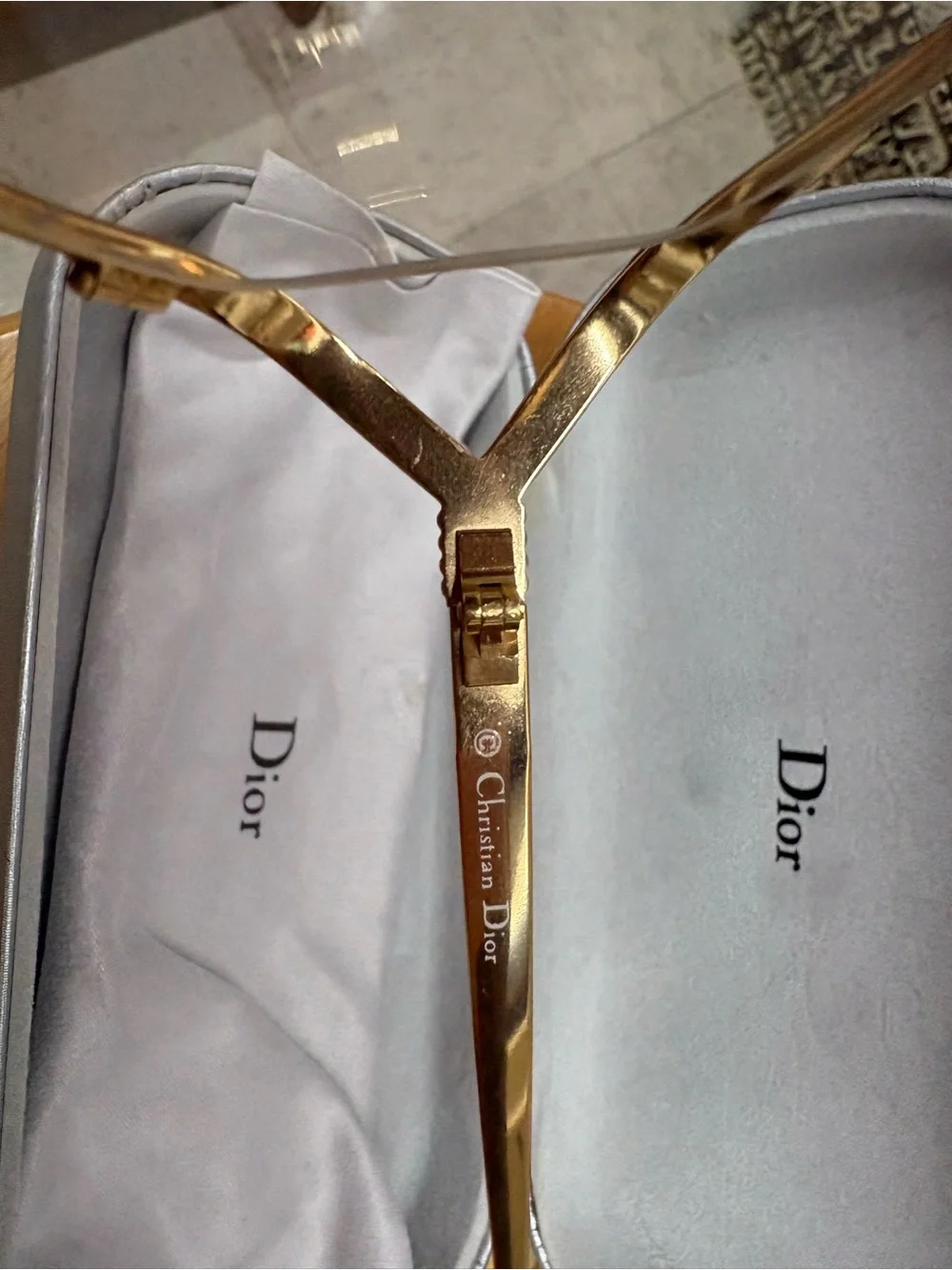 Dior Gold and Brown Round Frame Glasses Christian Dior - Picture 4 of 8